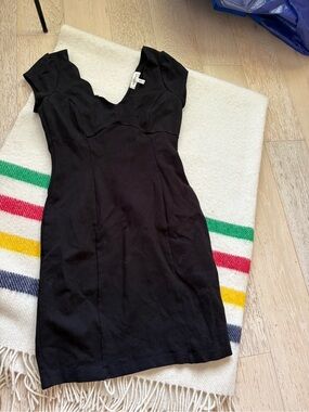 Monteau Black V-Neck Mini Sheath Dress